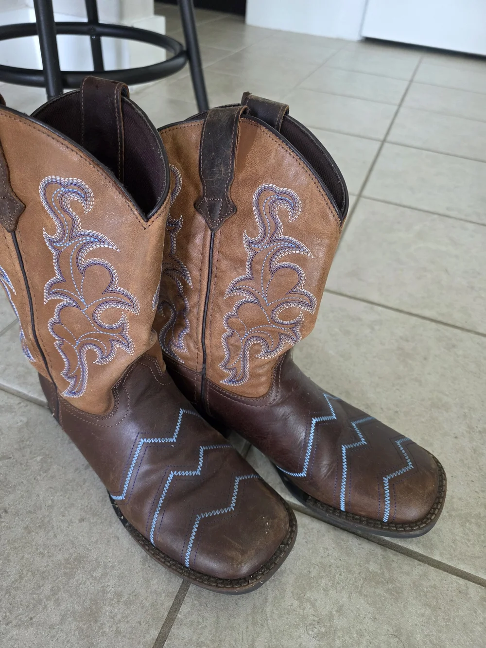 Roper Big Kids Burgundy Fabric-Lined Boot Interior